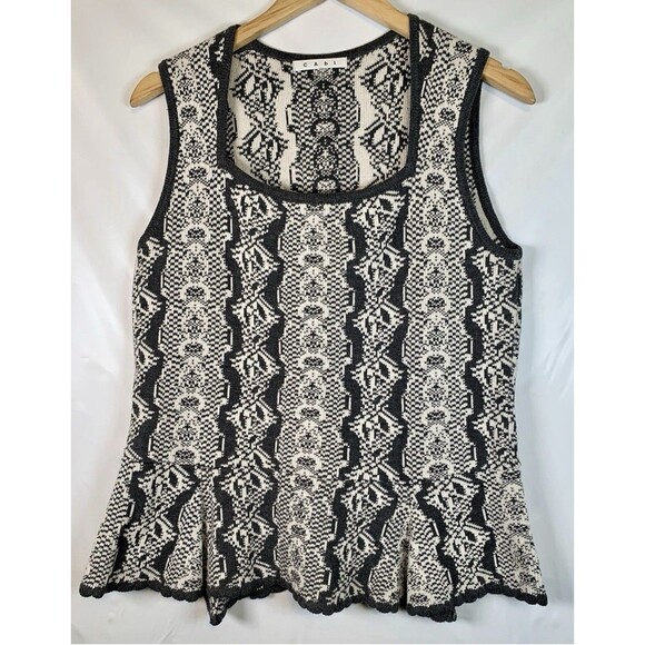 Cabi Peplum Gray Pullover Sleeveless Knit Sweater Vest Top Women’s Size Large - Picture 3 of 9